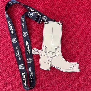 Bad Bunny 2024 Most Wanted Tour Boot Lanyard - Official Merchandise